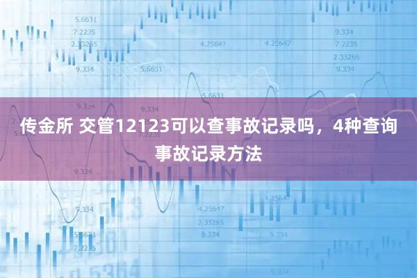 传金所 交管12123可以查事故记录吗，4种查询事故记录方法